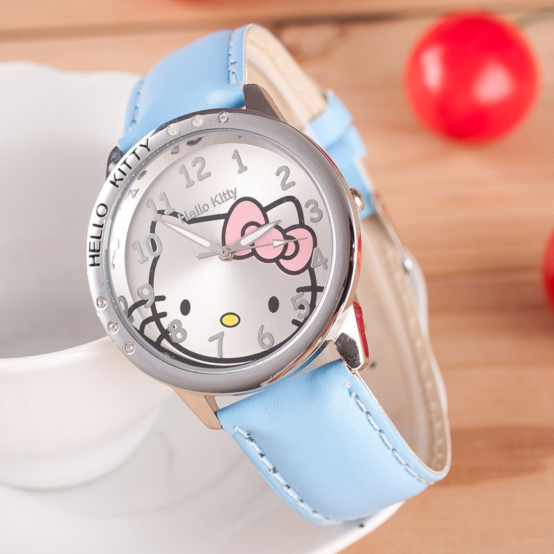 Women'S Accessories To Wear With Watch - Sanrio Hello Kitty Quarz-Armbanduhr, Cartoon-Lederarmband, analoge