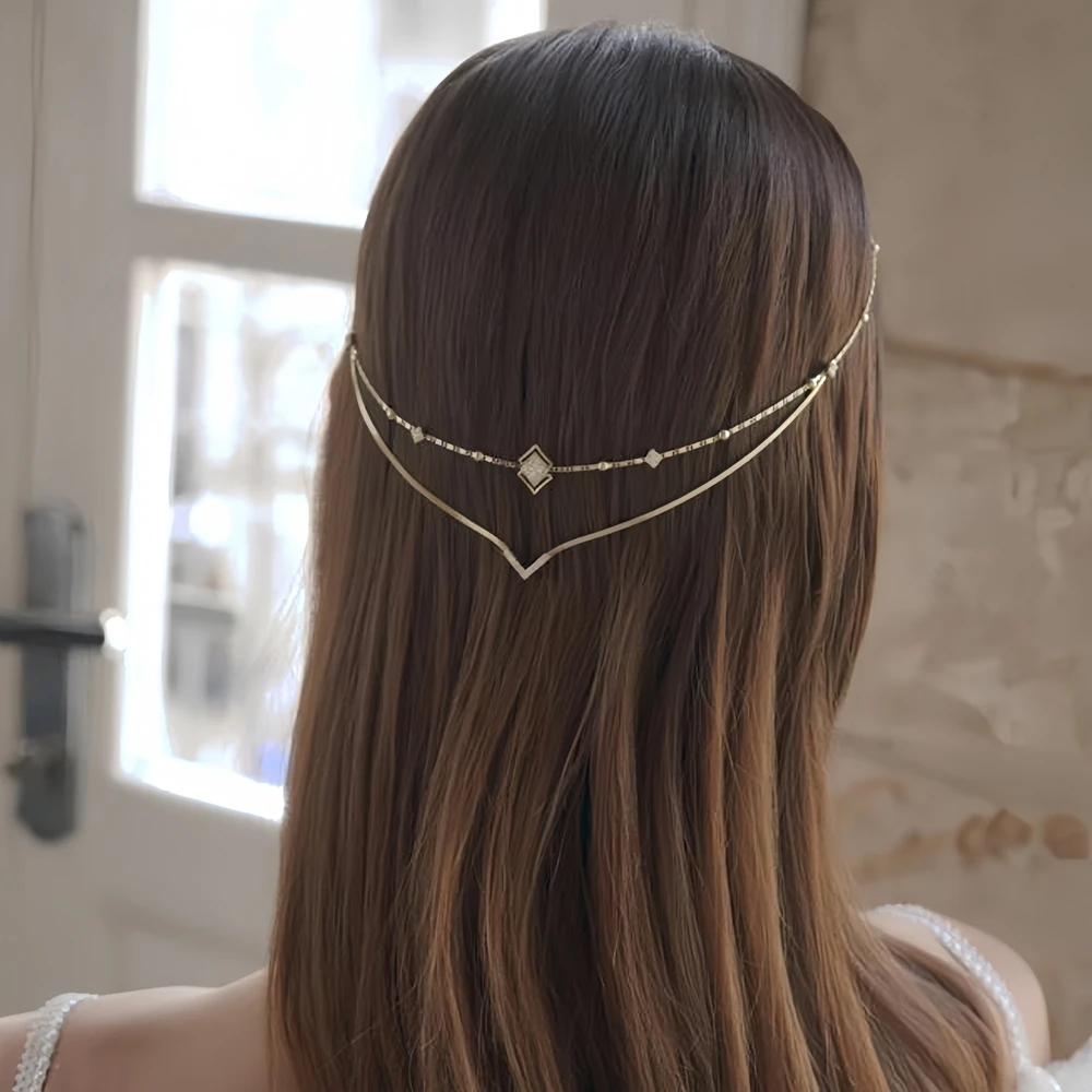Women Accessories India - Charm Strass V Haarkette Stirnband Indische