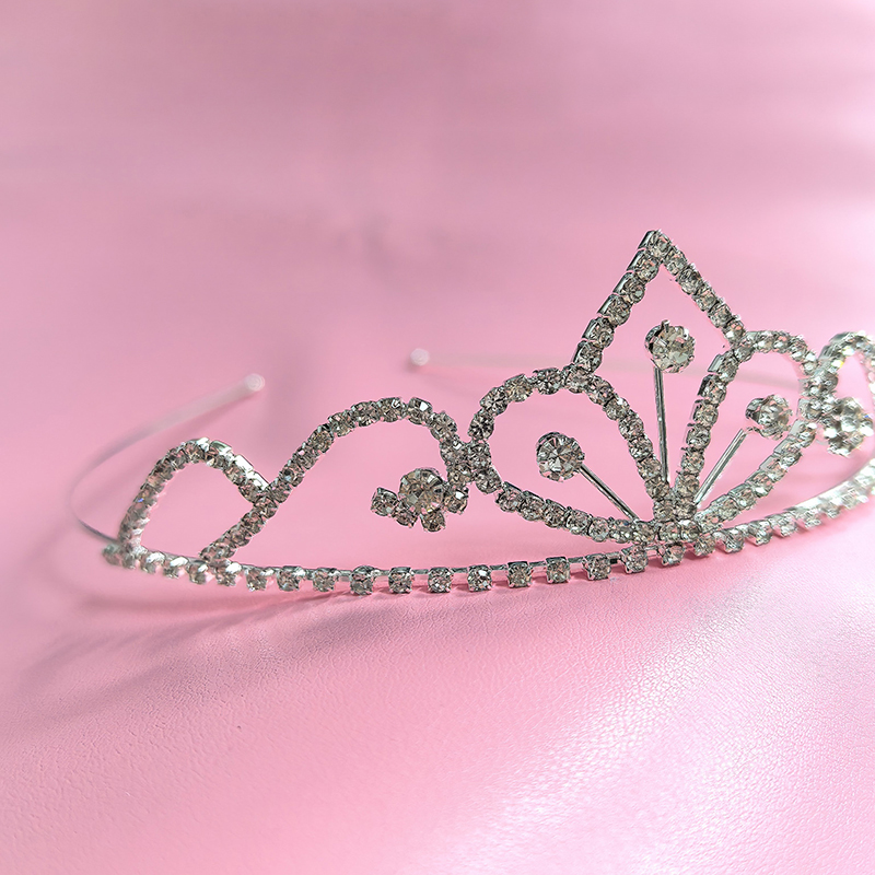 Queen Accessories - Silberfarbene Strass-Brautkrone Luxuriöse Kristall-Tiara Hochzeits-Königinnen-Prinzessinnen-Kopfschmuck Party-Geburtstags-Haaraccessoires