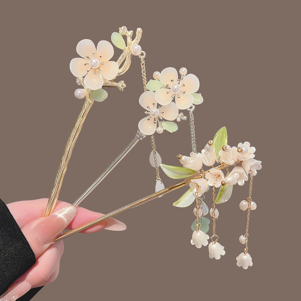 Pearl Hair Pin - Vintage Haarnadeln im chinesischen Stil mit