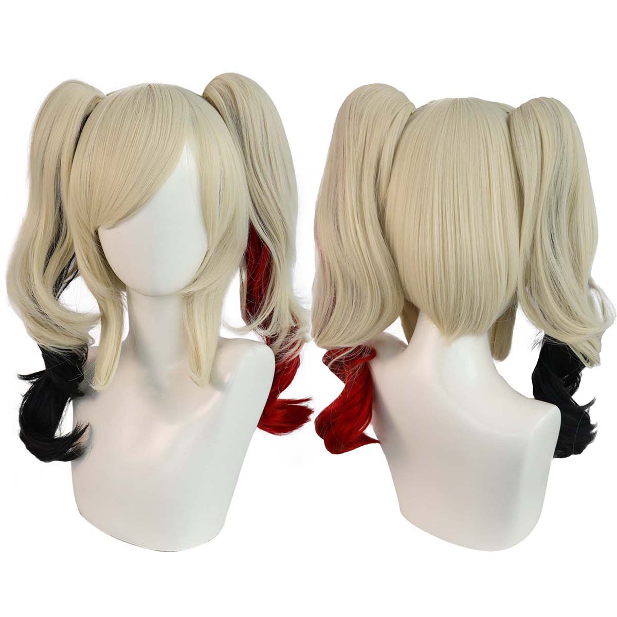 Women'S Harley Quinn Accessories - Harley Quinn Cosplay Perücke Blond Rot