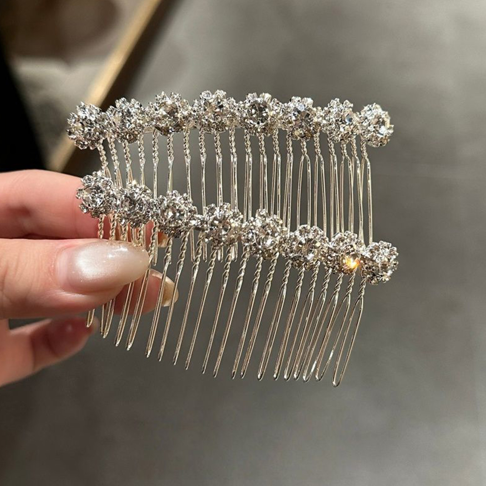 Pearl Hair Pin - Minimalistische Strass-Blumen-Haarkämme für Bräute, Silberfarbene Legierung-Haarnadeln,