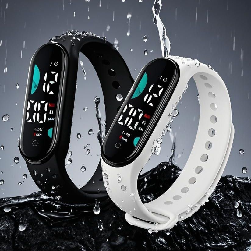 Women Accessories Display - LED-Uhr Wasserdichte Kinderuhr Armband Touch-Control LED-Display