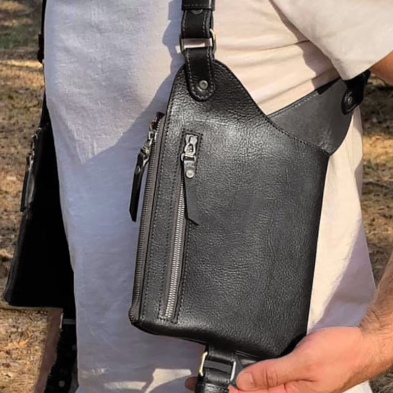 Women'S Viking Accessories - Mittelalterliche Steampunk-Ledergeschirr-Holster-Tasche, verstellbarer Utility-Schultergürtel, Handyhülle, Geldbörse,