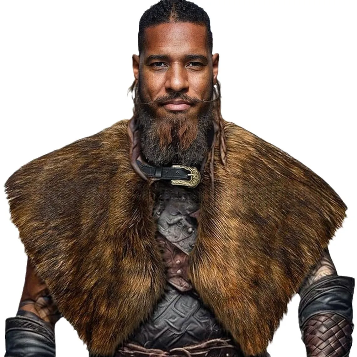 Women'S Viking Accessories - Halloween Fellkragen Winterkleidung König Krieger Umhang