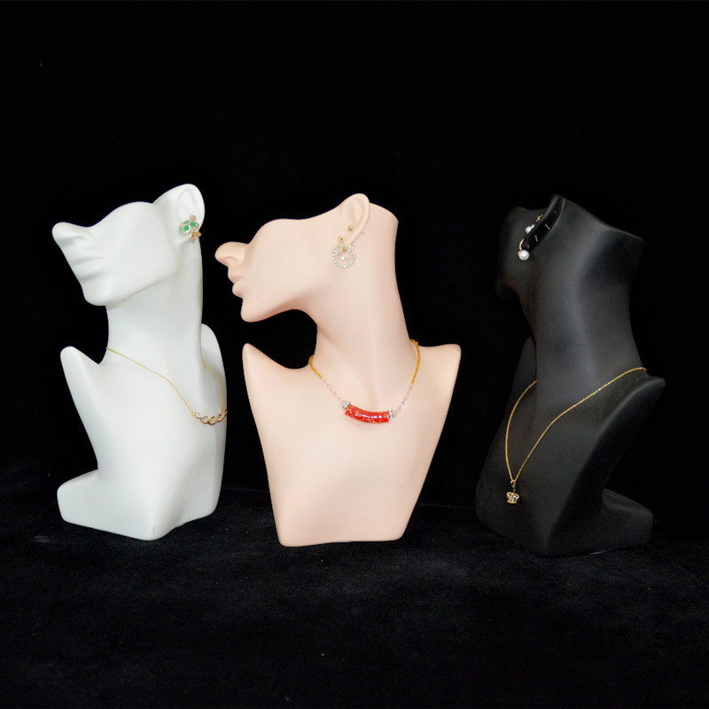 Women Accessories Display - Weißer halber Mannequin-Kopf zur Schmuckpräsentation, Ständer