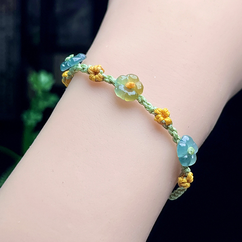 Women'S Accessories Designer - Myanmar Jadeit Blumenarmband Echter Schmuck Designer
