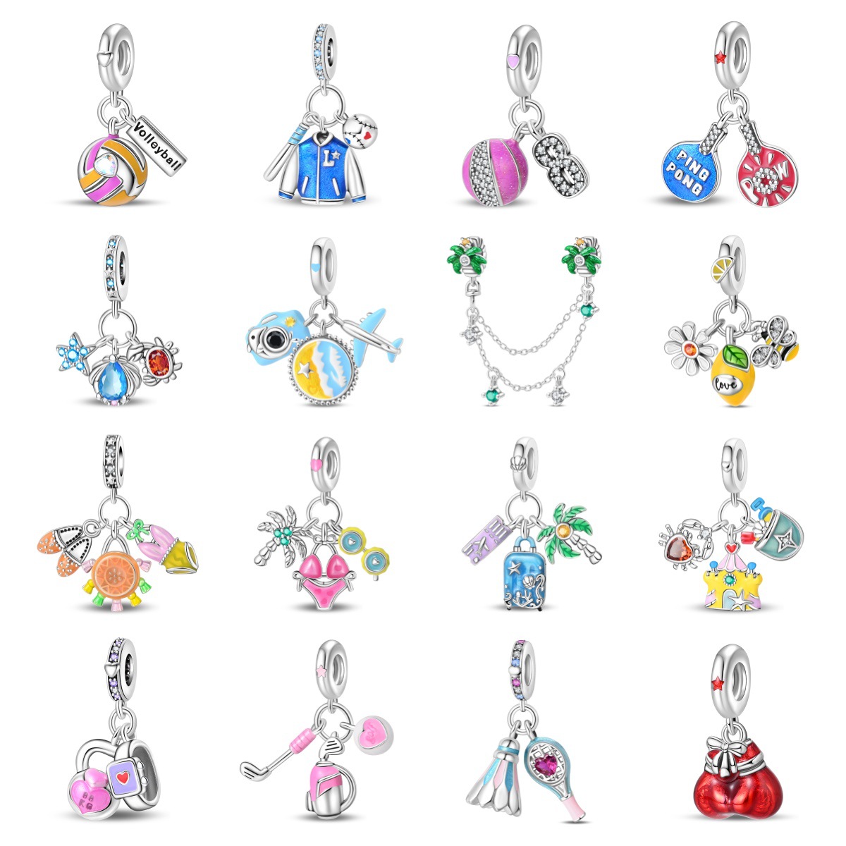 Women'S Volleyball Accessories - Original Charms Silberbeschichtete Perlen für Armbänder