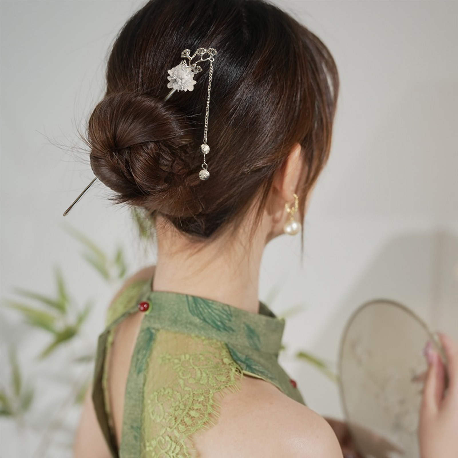Pearl Hair Pin - Elegante Blumen-Haarnadeln, Haarklammern aus Legierung mit