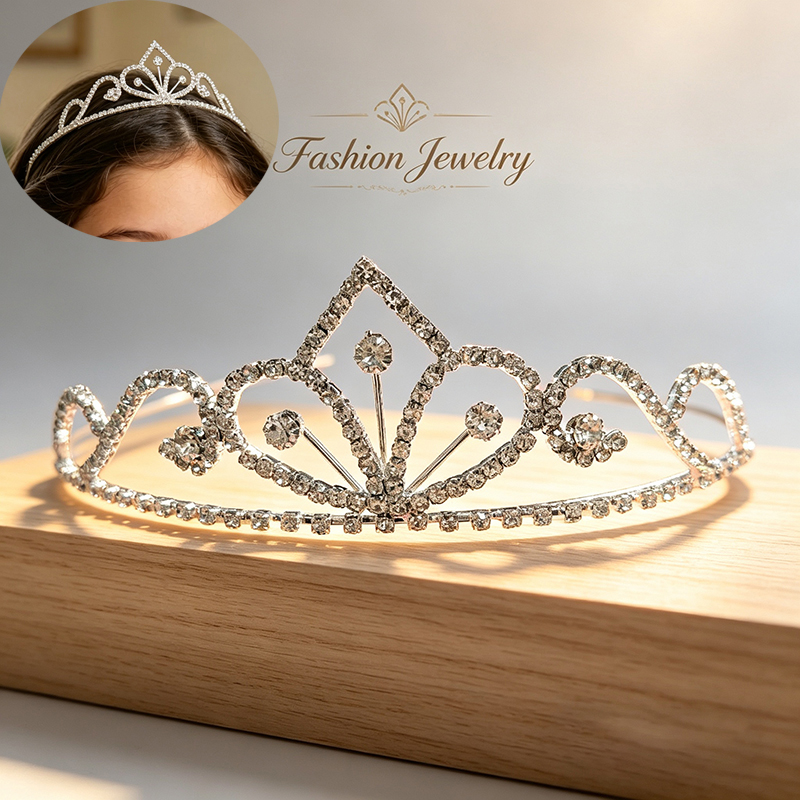 Silberfarbene Strass-Brautkron – Queen Accessories Bewertung und Preis