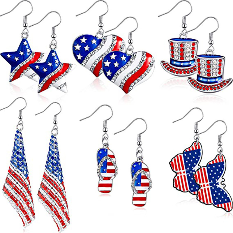 Amerikanische Flaggen-Ohrringe – Women Accessories Usa Bewertung und Preis