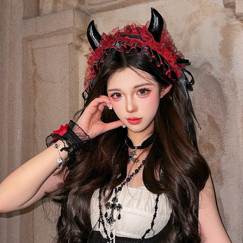 Japanisches Gothic-Spitzen-Haa – Women Accessories Photos Bewertung und Preis