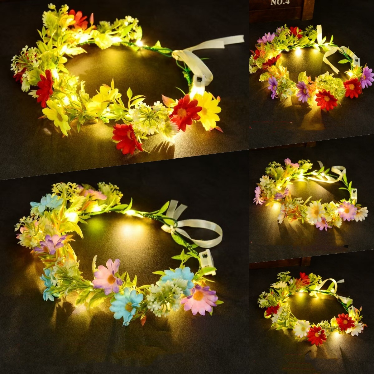 LED-Leuchtblumenkranz-Stirnban – Women Accessories Photos Bewertung und Preis