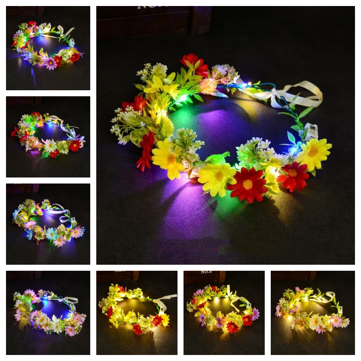 LED-Leuchtblumenkranz-Stirnban – Women Accessories Photos Bewertung und Preis
