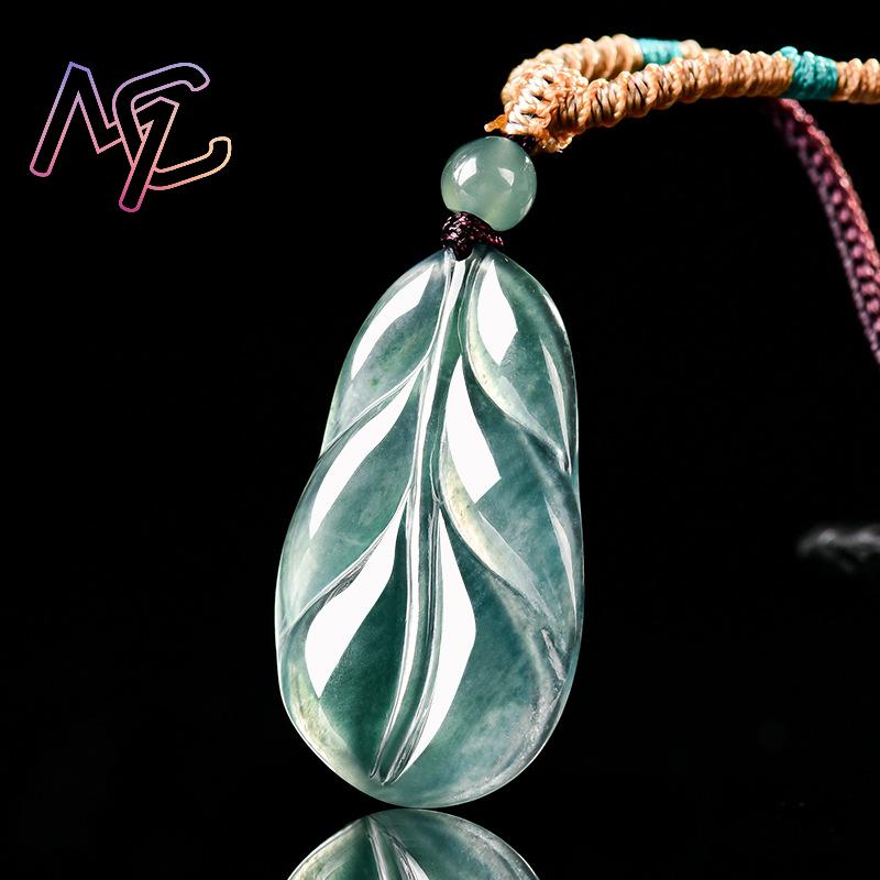 Myanmar Jadeit Blatt Anhänger  – Women'S Accessories Designer Bewertung und Preis
